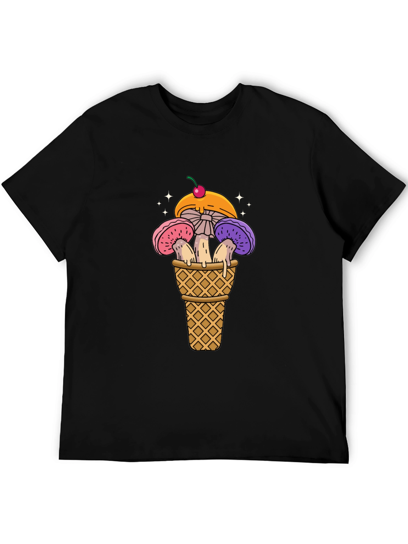 Mushroom Ice Cream Cone Graphic T-Shirt