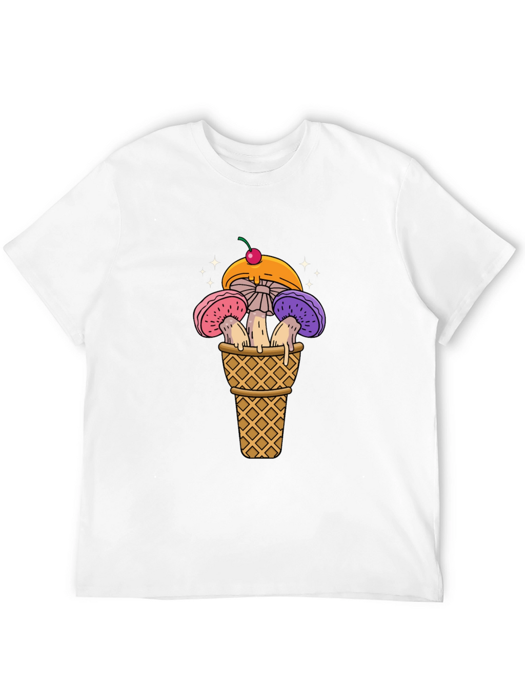 Mushroom Ice Cream Cone Graphic T-Shirt