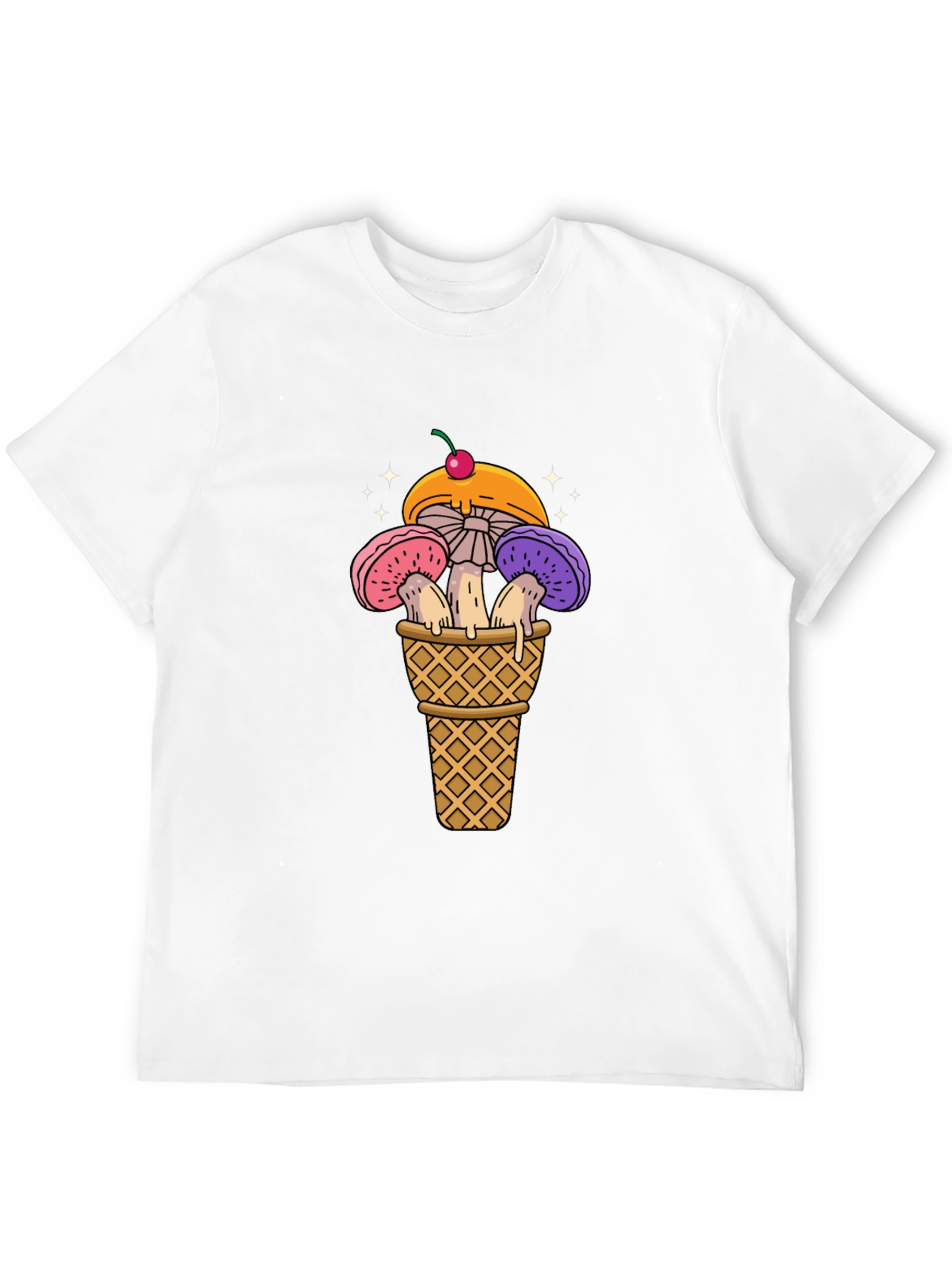 Mushroom Ice Cream Cone Graphic T-Shirt
