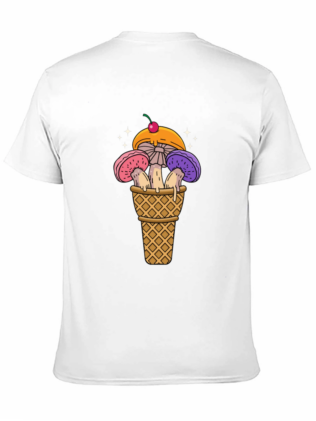 Mushroom Ice Cream Cone Graphic T-Shirt
