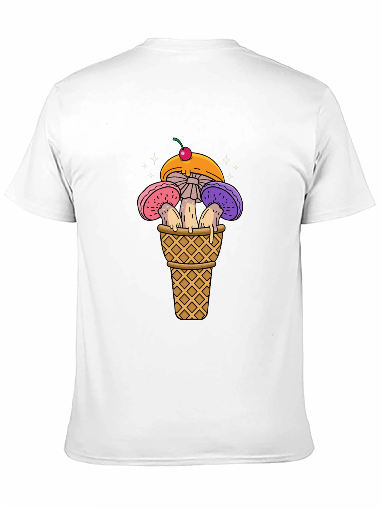 Mushroom Ice Cream Cone Graphic T-Shirt