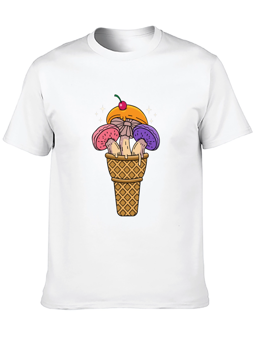 Mushroom Ice Cream Cone Graphic T-Shirt