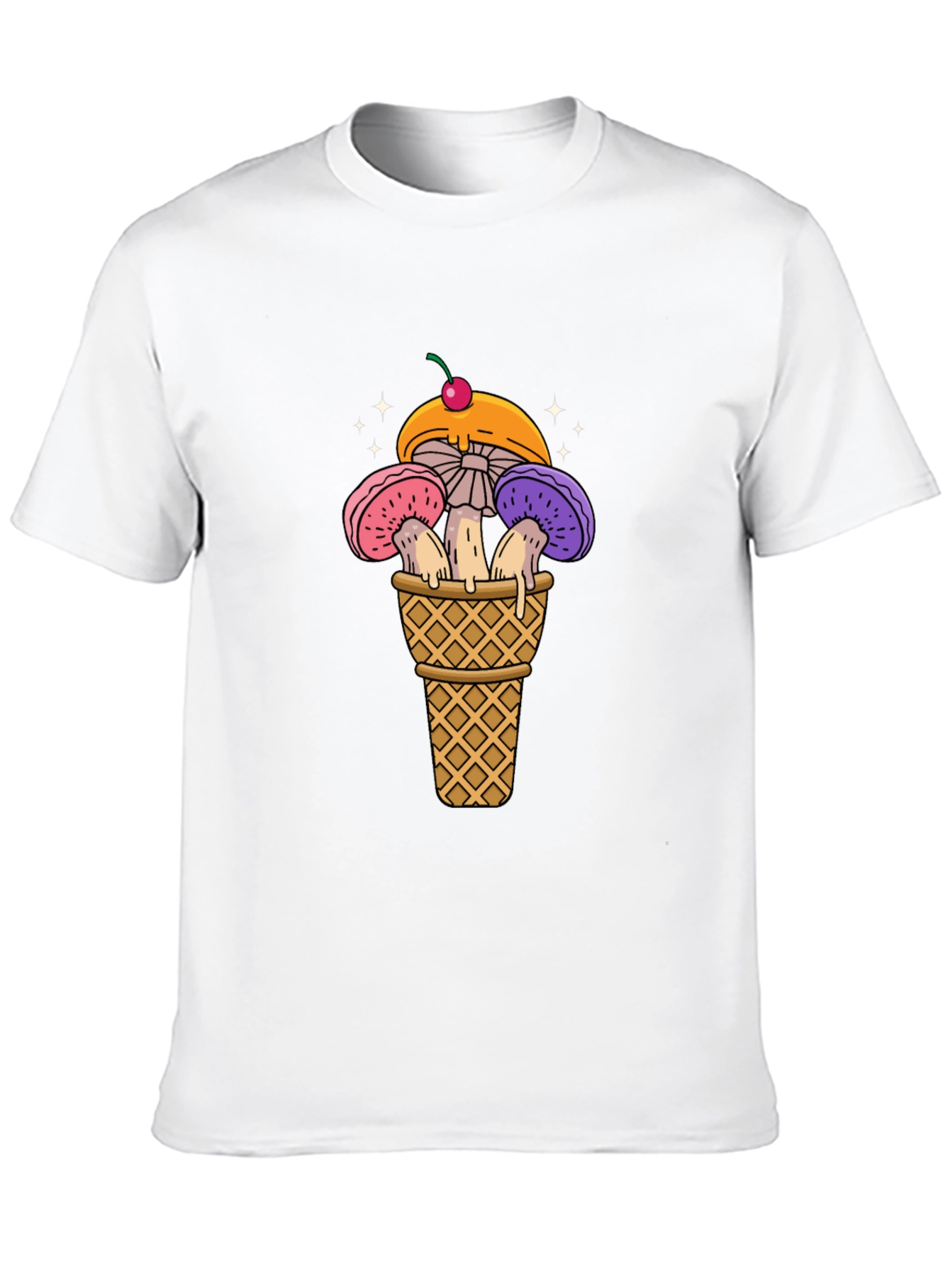 Mushroom Ice Cream Cone Graphic T-Shirt