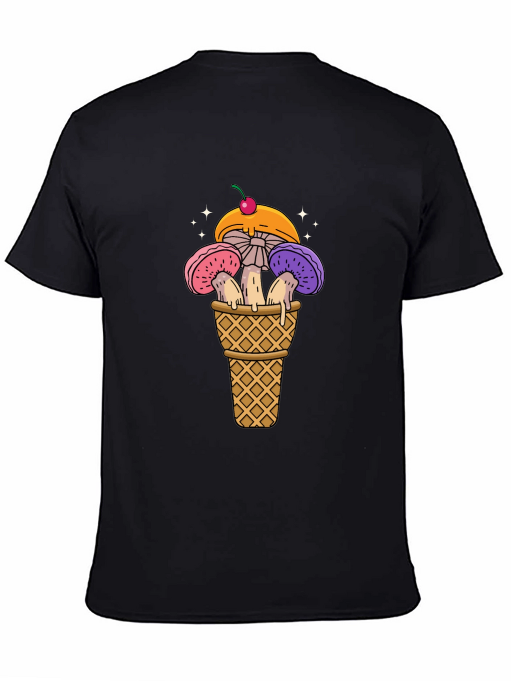 Mushroom Ice Cream Cone Graphic T-Shirt
