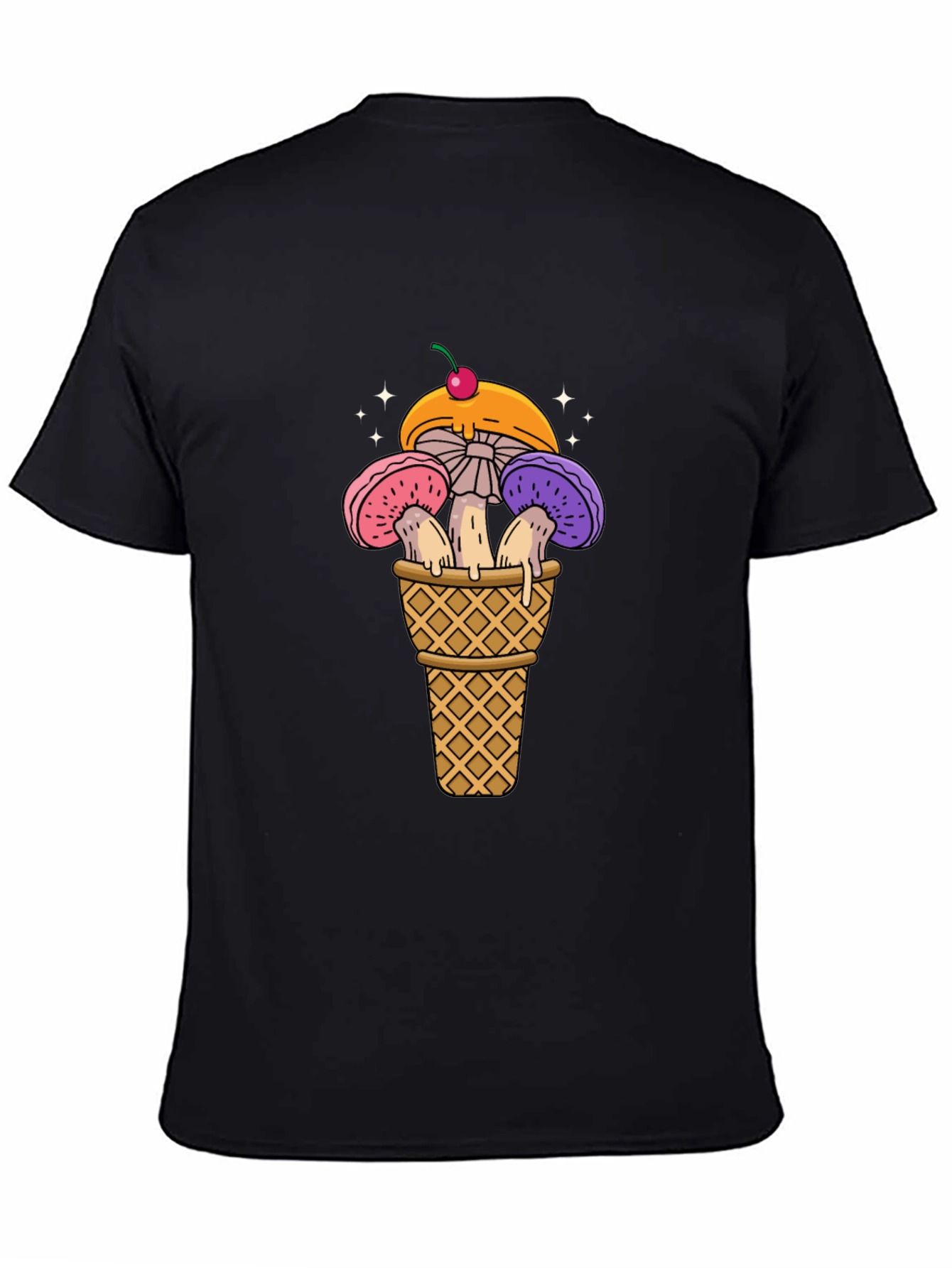 Mushroom Ice Cream Cone Graphic T-Shirt
