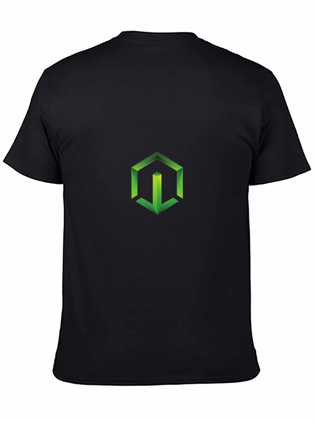 Geometric Green Logo Black T-Shirt