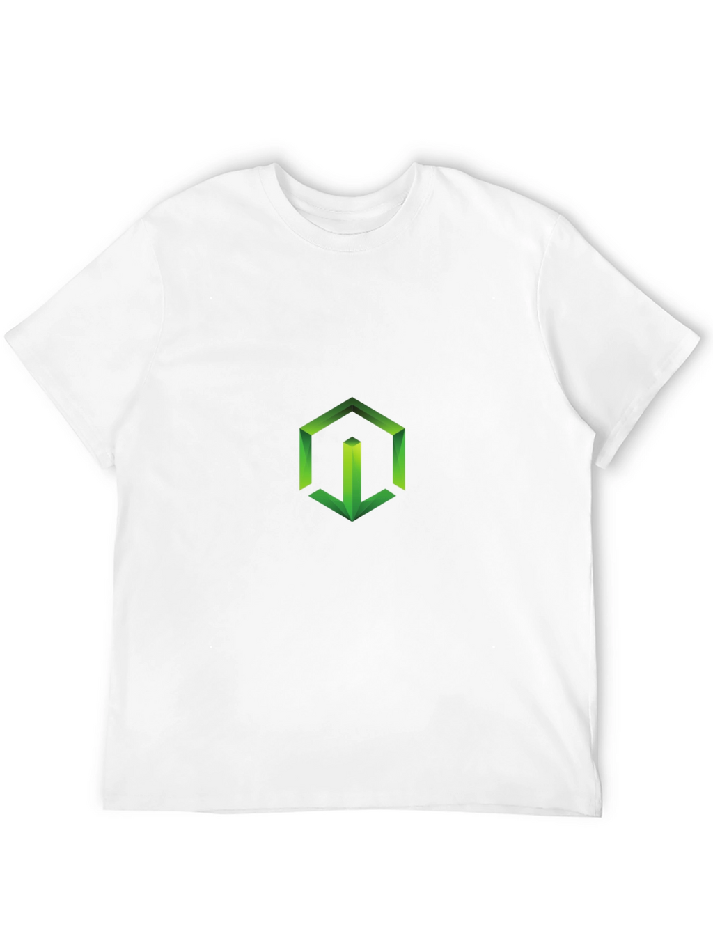 Geometric Green Logo Black T-Shirt