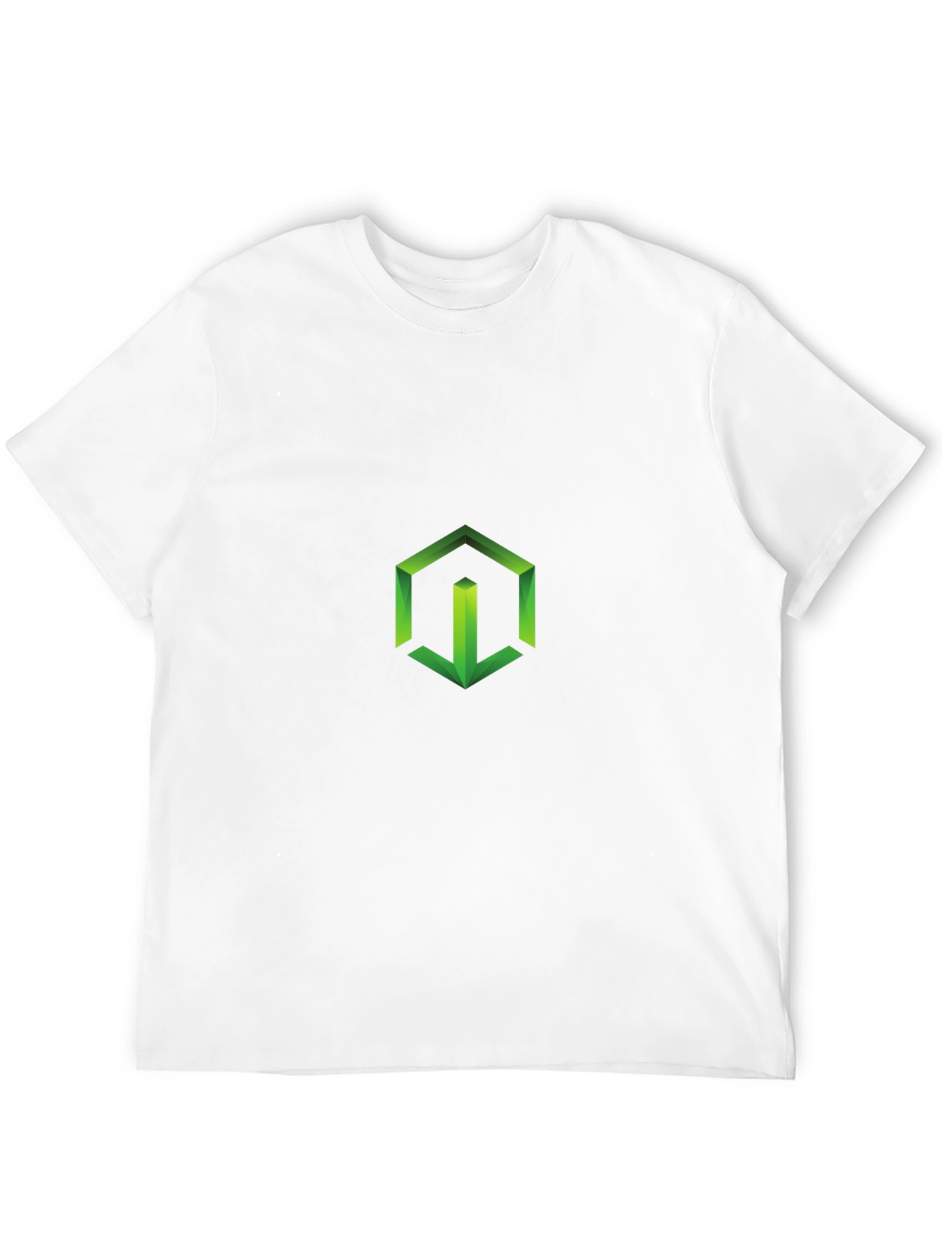 Geometric Green Logo Black T-Shirt