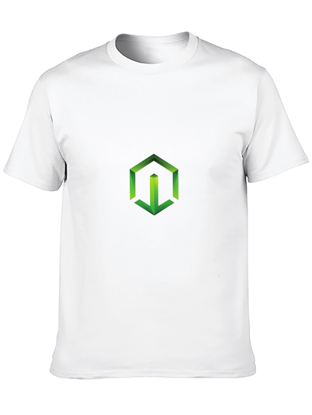 Geometric Green Logo Black T-Shirt
