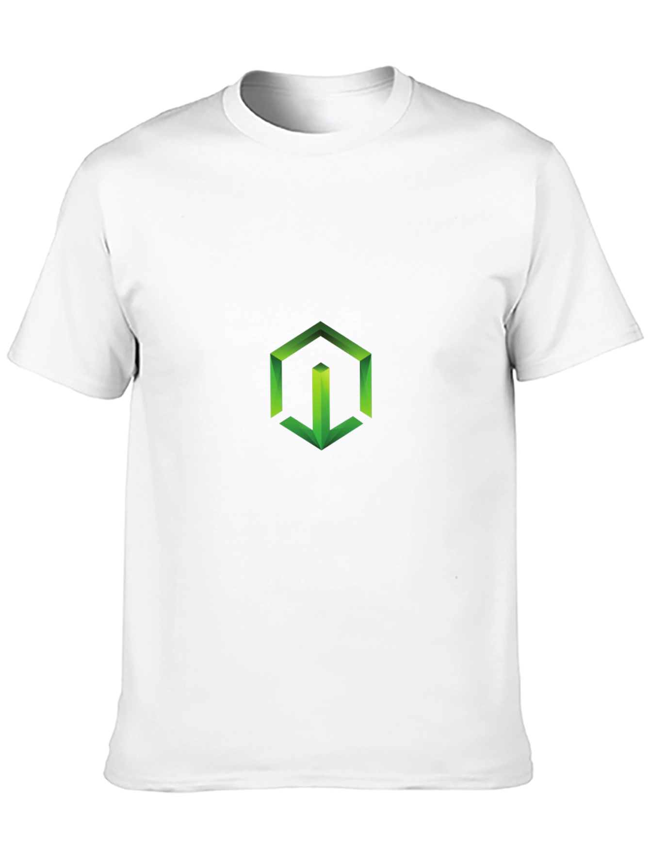 Geometric Green Logo Black T-Shirt