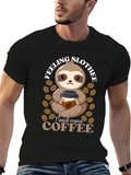 Feeling Slothee? Coffee Sloth Graphic T-Shirt
