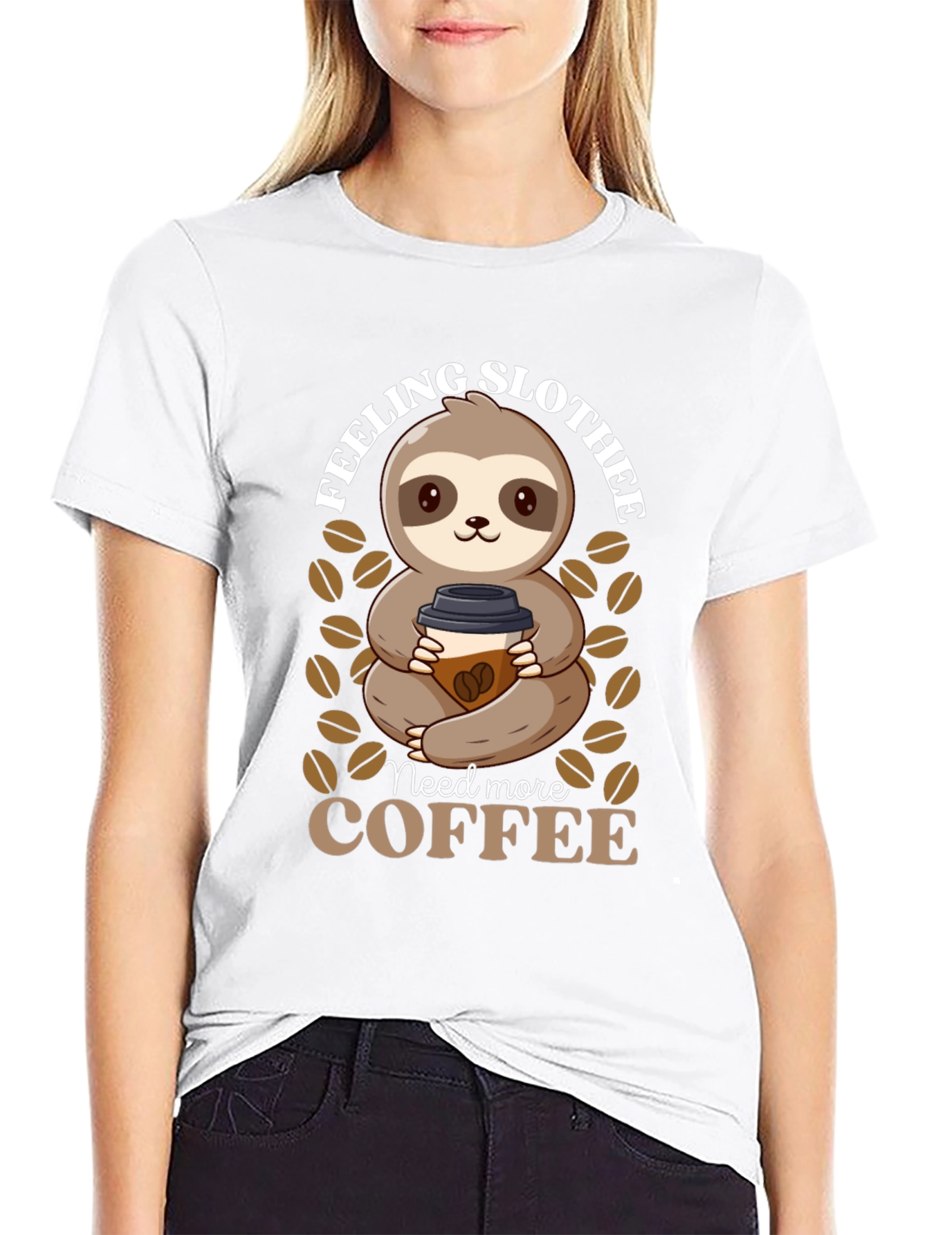 Feeling Slothee? Coffee Sloth Graphic T-Shirt