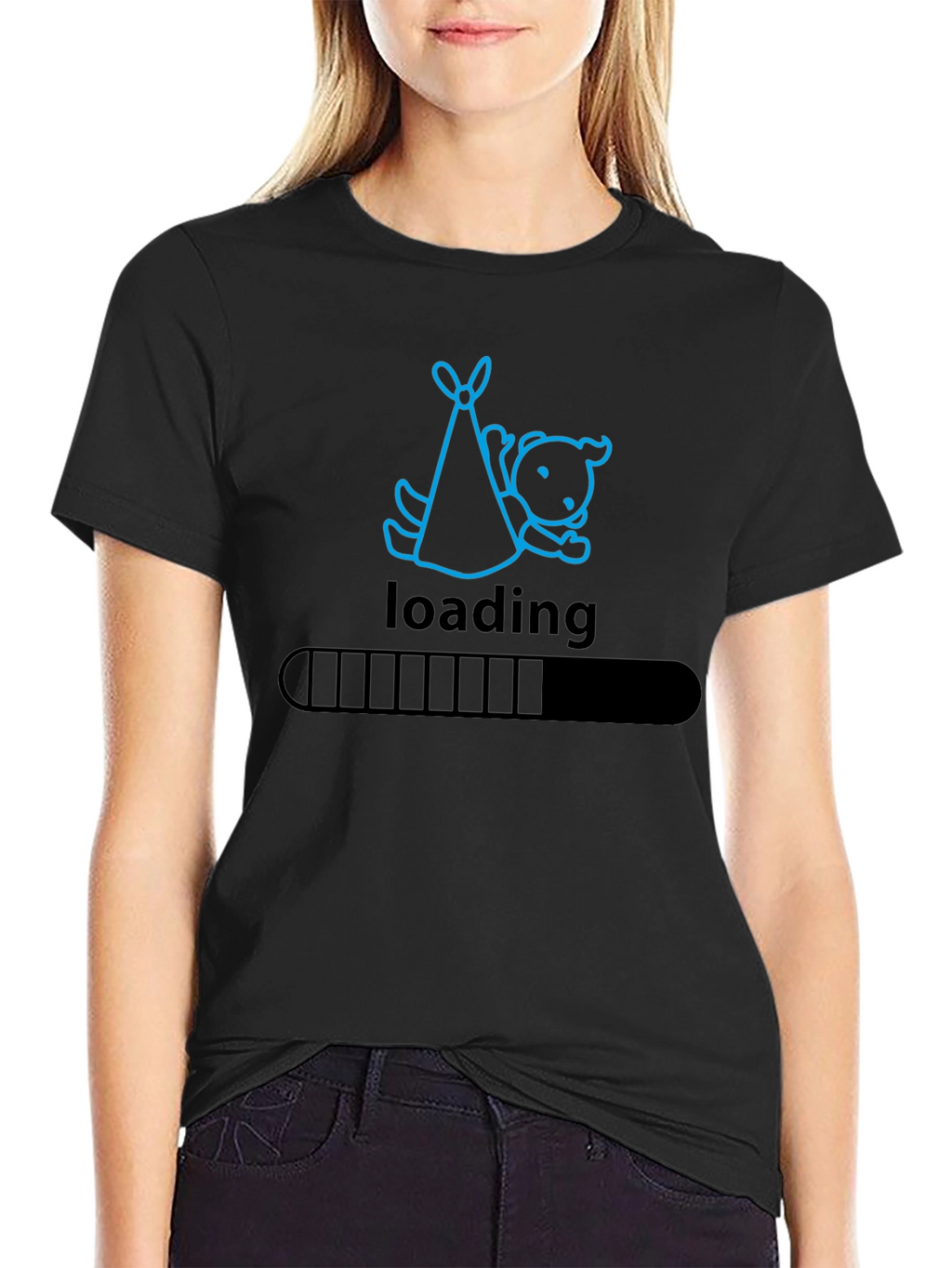 Mens Loading Baby Graphic Tee - Black
