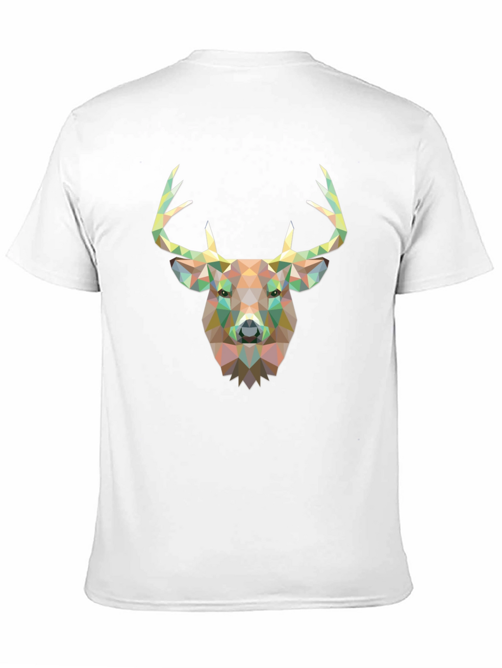 Geometric Deer Head Graphic T-Shirt - Black