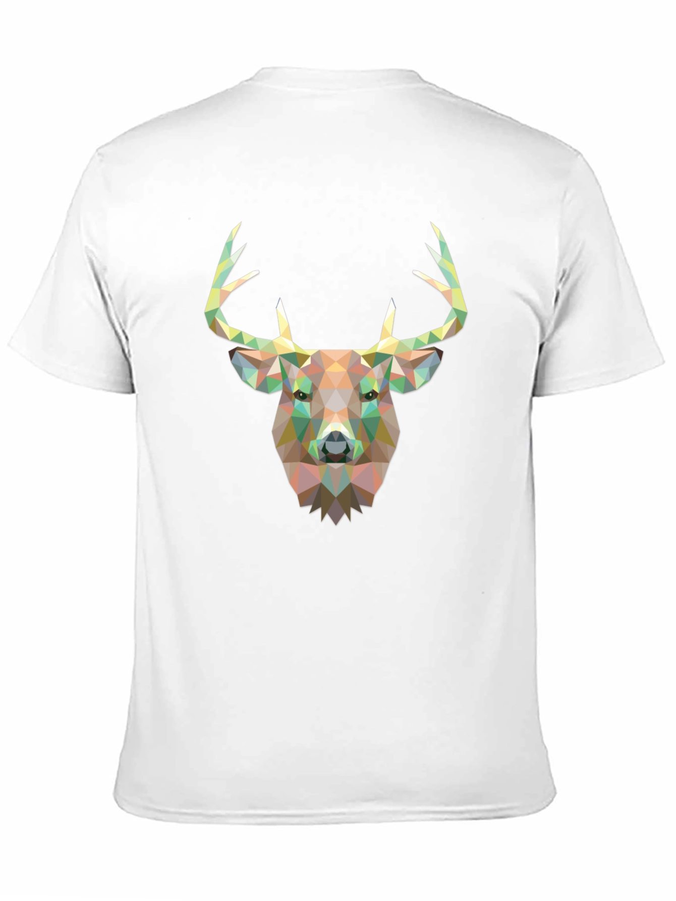 Geometric Deer Head Graphic T-Shirt - Black