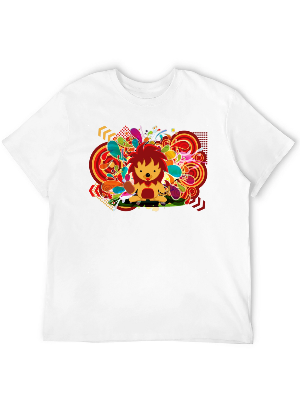 Funky Lion Graphic Black T-Shirt