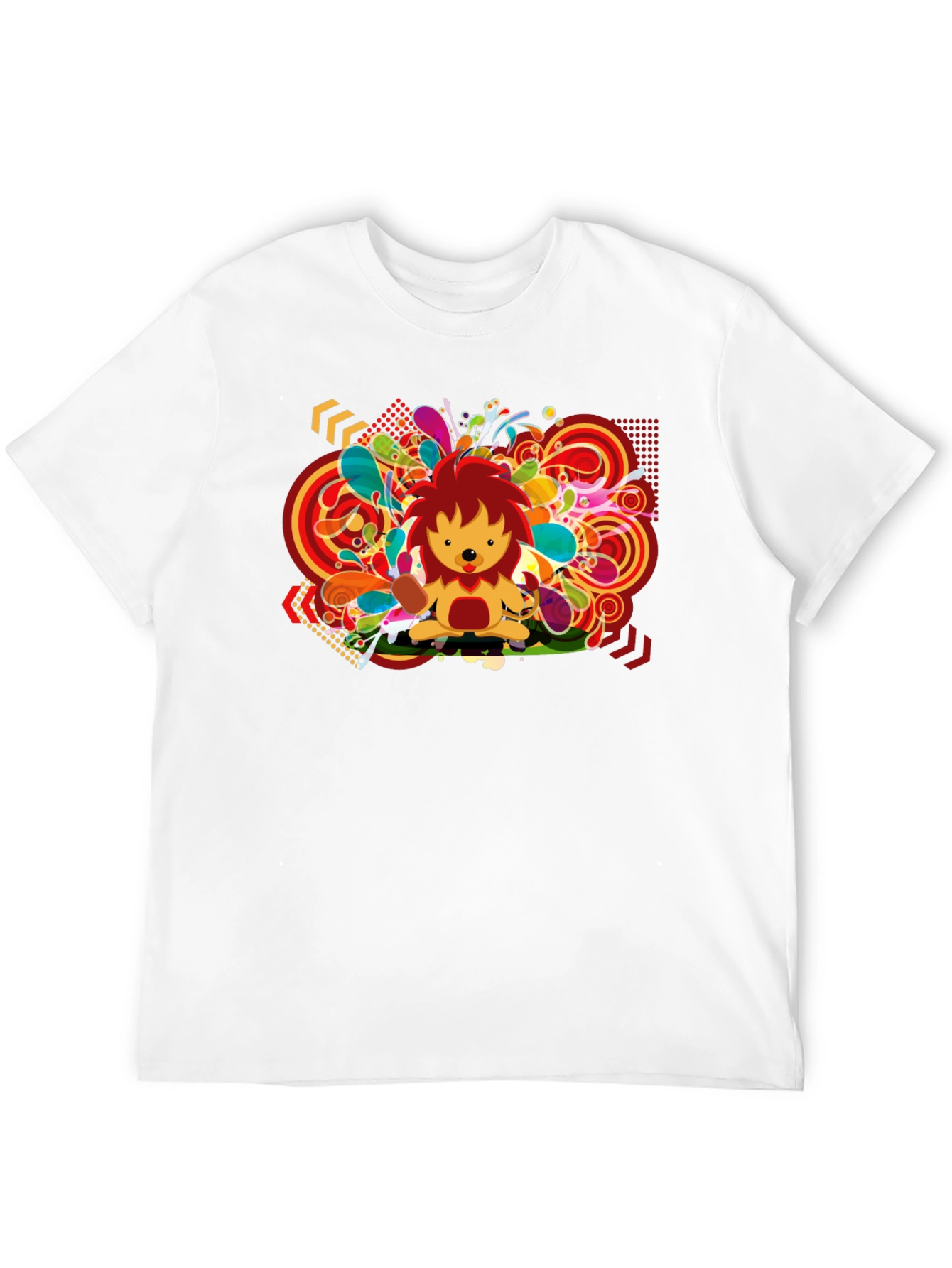 Funky Lion Graphic Black T-Shirt