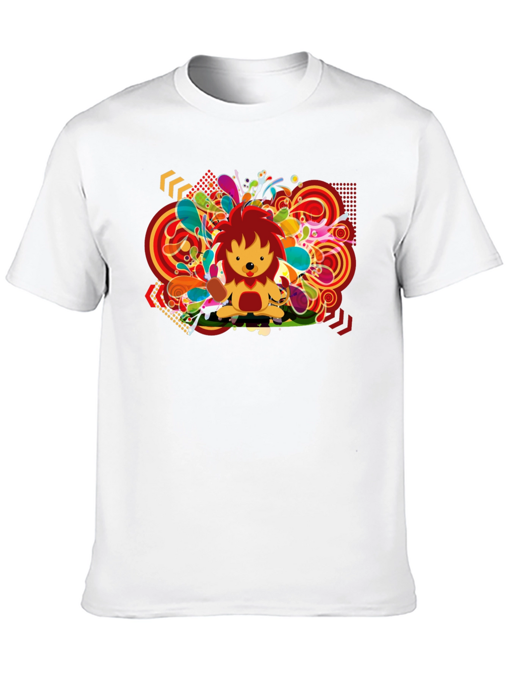 Funky Lion Graphic Black T-Shirt
