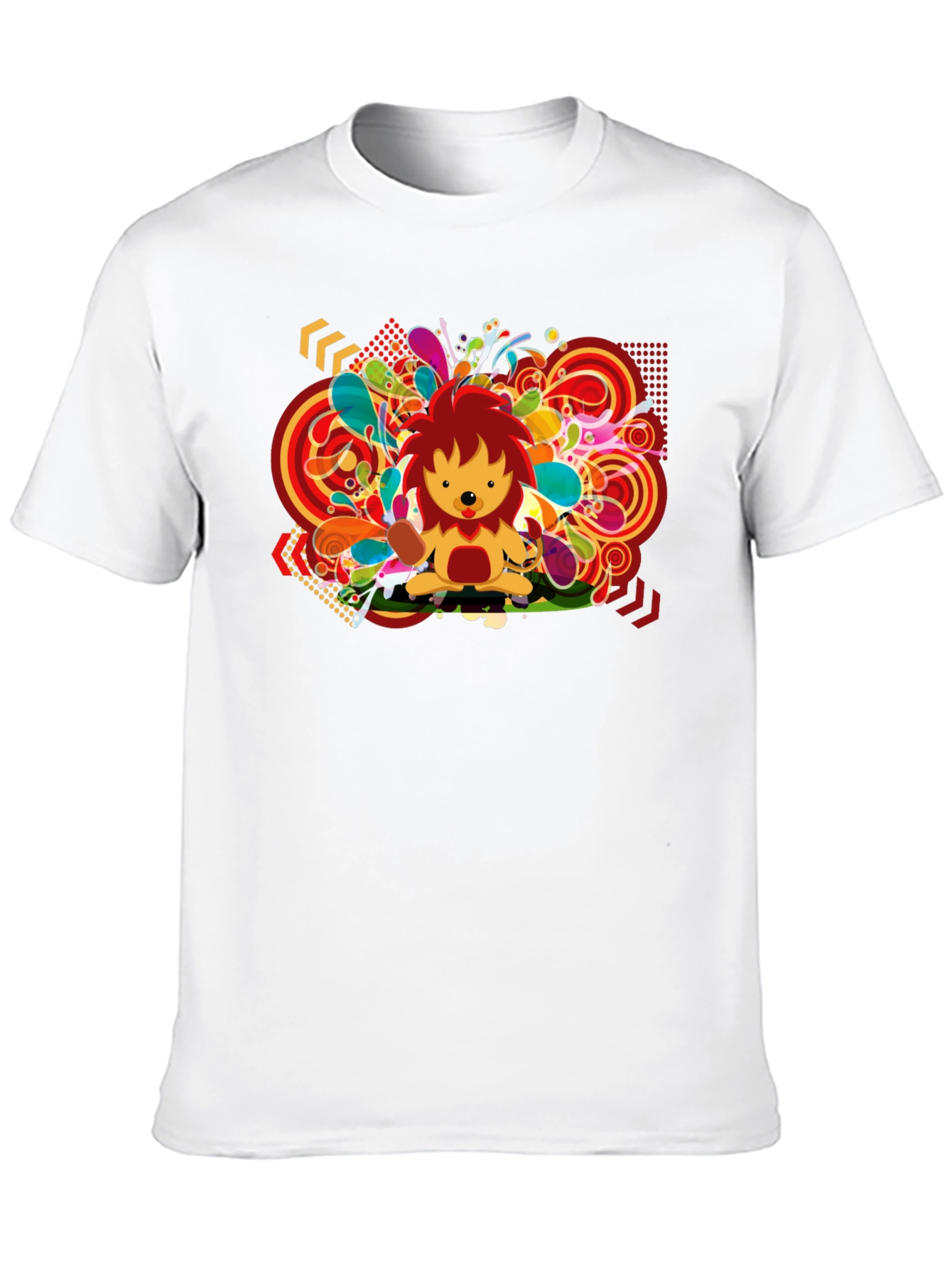 Funky Lion Graphic Black T-Shirt
