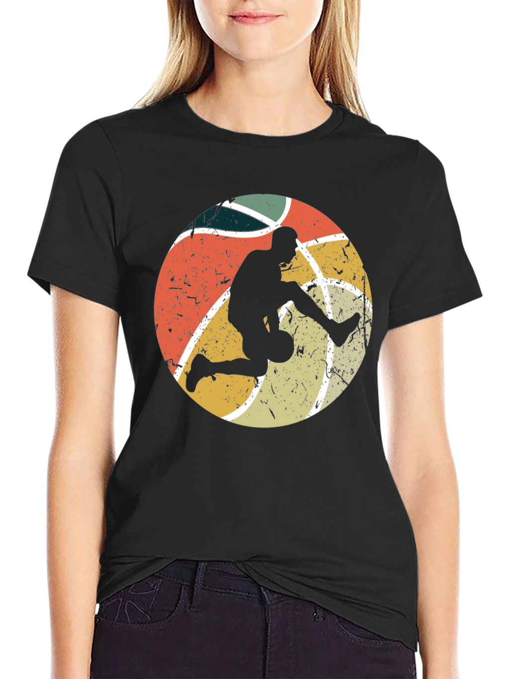 Retro Basketball Player Graphic T-Shirt