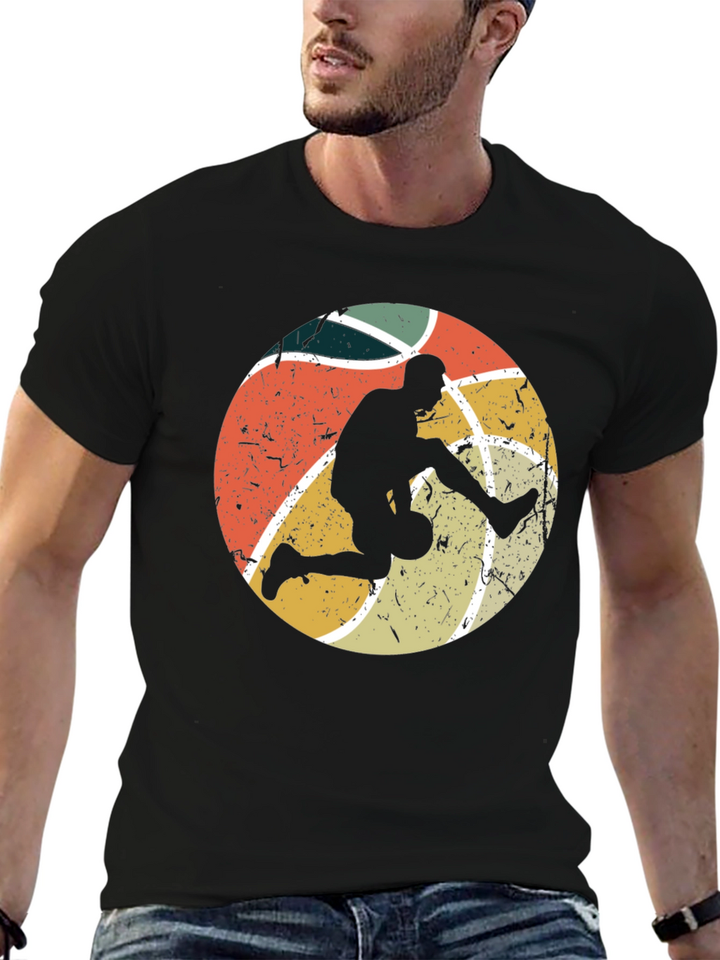 Retro Basketball Player Graphic T-Shirt