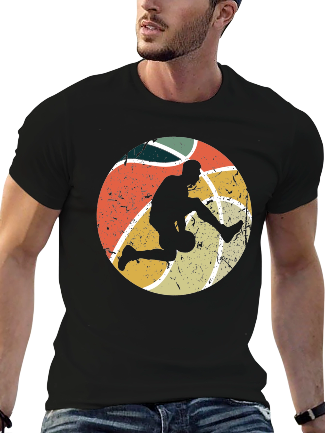 Retro Basketball Player Graphic T-Shirt