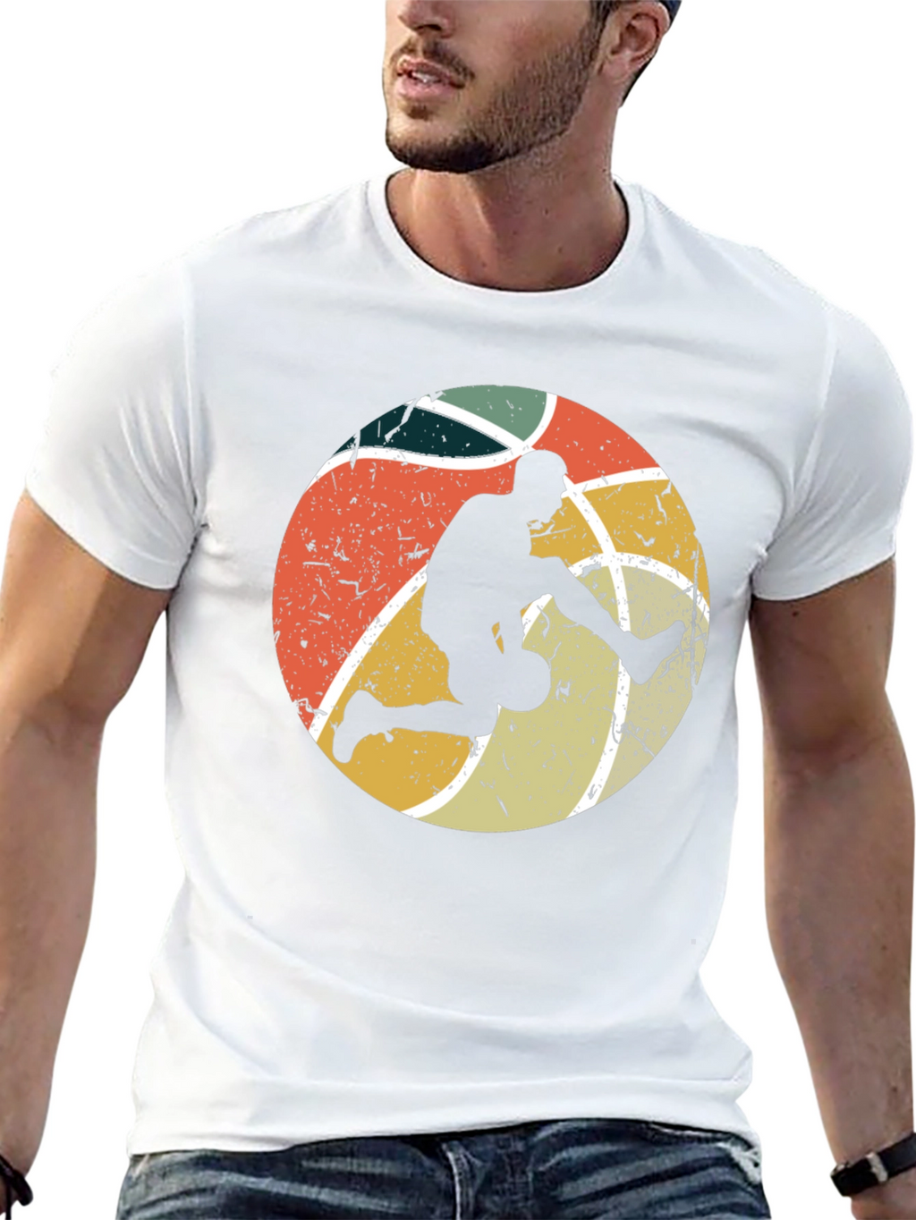 Retro Basketball Player Graphic T-Shirt