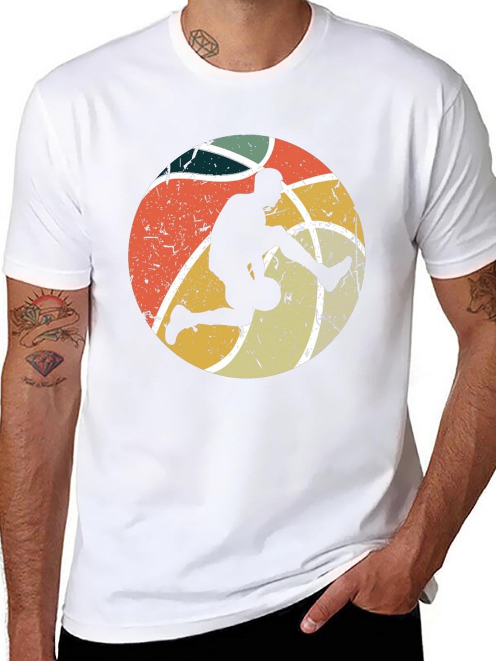 Retro Basketball Player Graphic T-Shirt