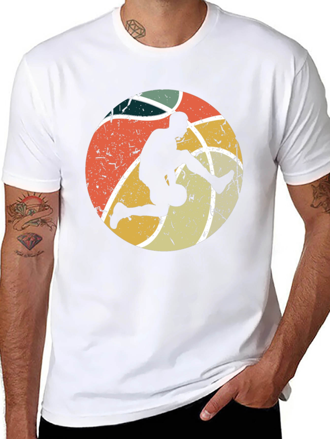 Retro Basketball Player Graphic T-Shirt