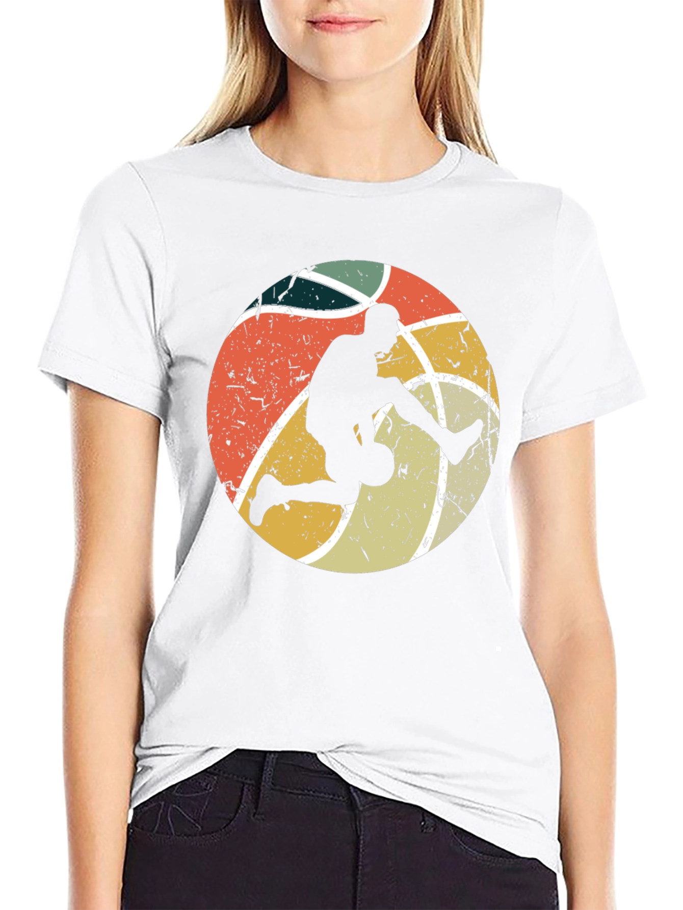Retro Basketball Player Graphic T-Shirt