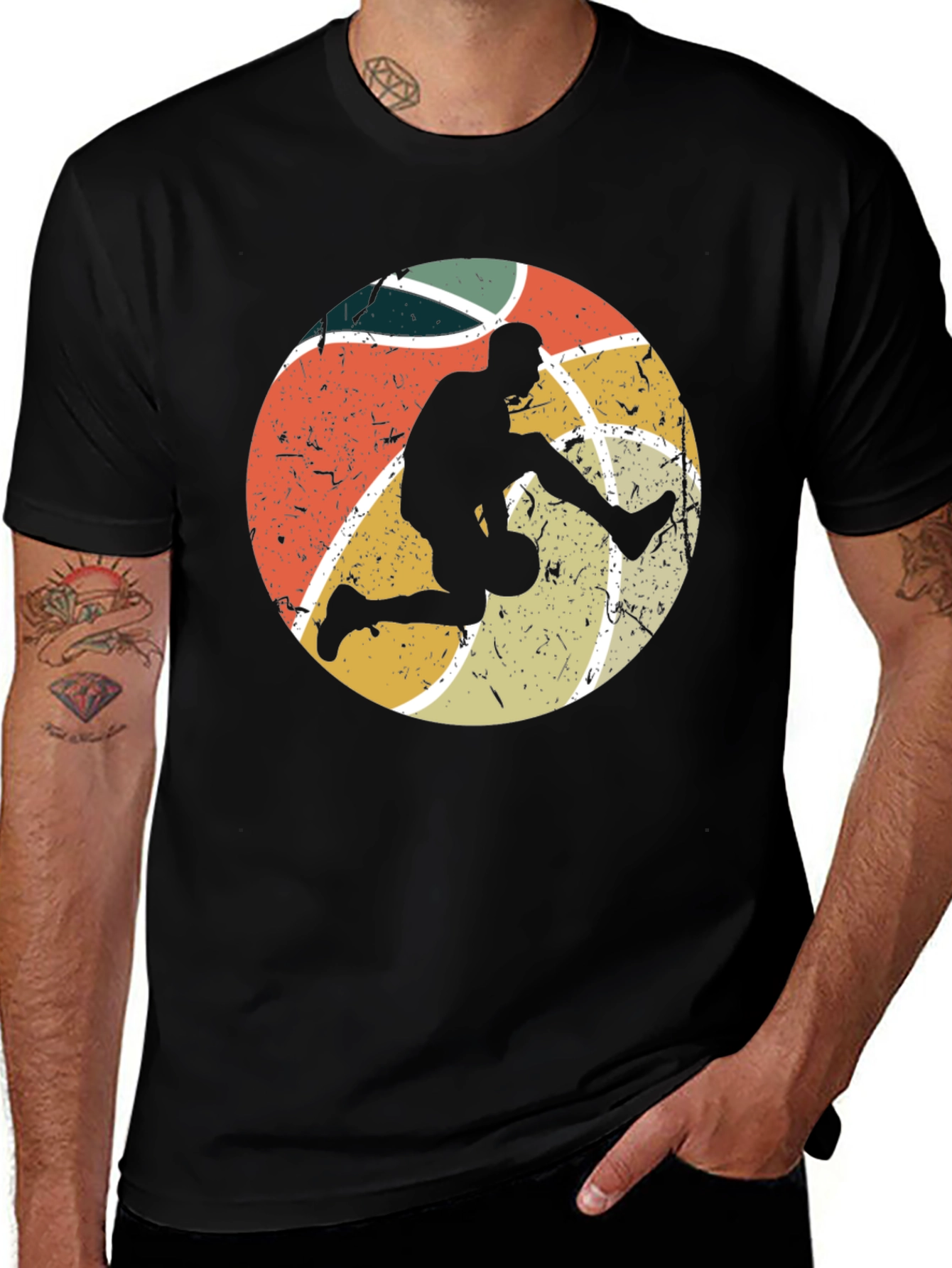 Retro Basketball Player Graphic T-Shirt