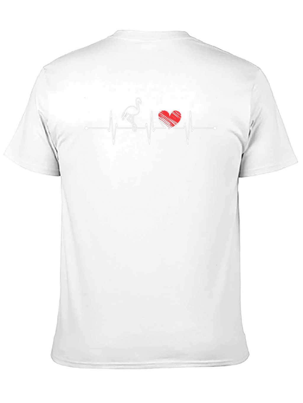 Flamingo Heartbeat T-Shirt - Unique Graphic Tee