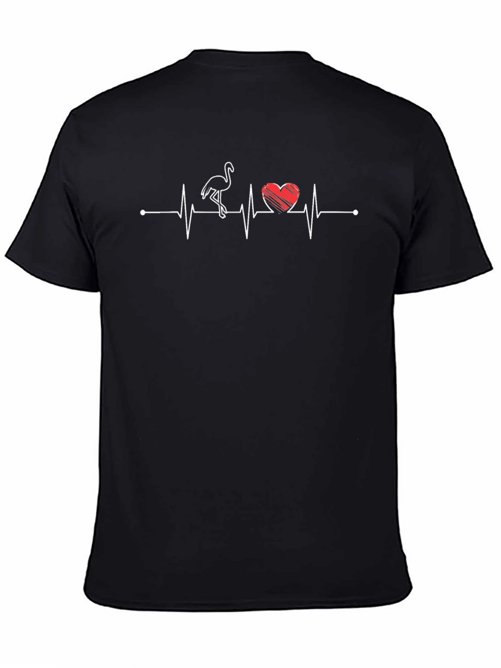 Flamingo Heartbeat T-Shirt - Unique Graphic Tee