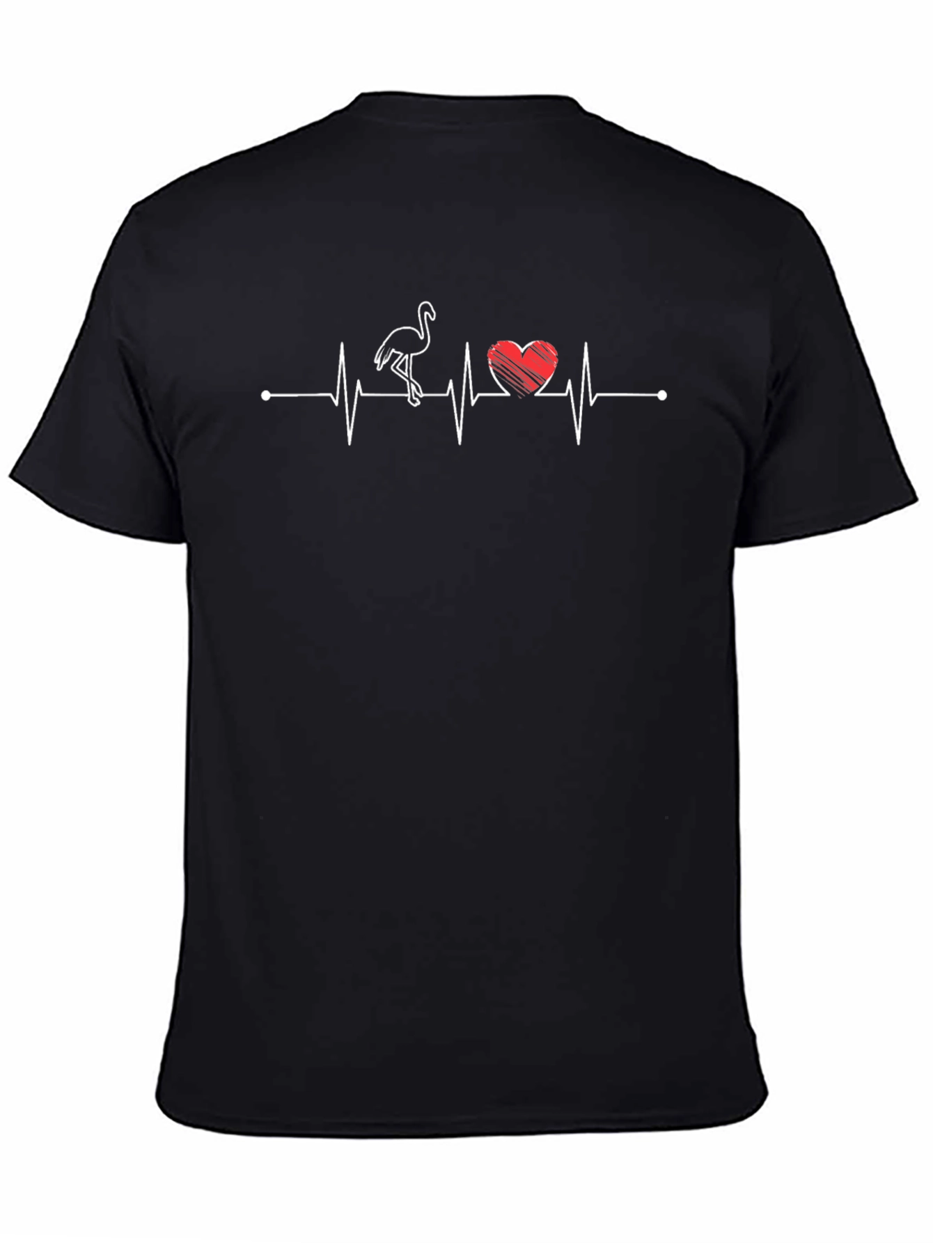 Flamingo Heartbeat T-Shirt - Unique Graphic Tee