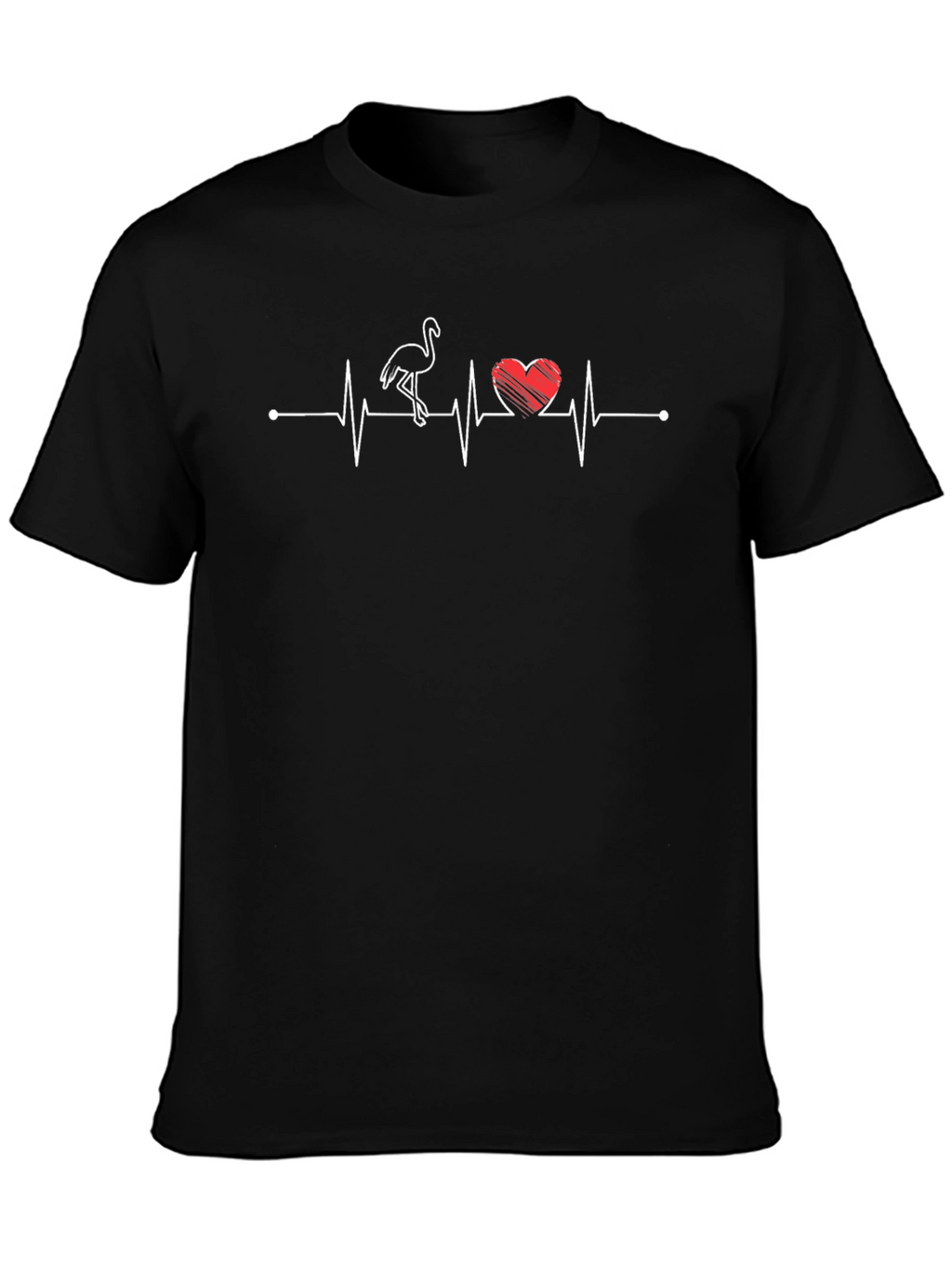 Flamingo Heartbeat T-Shirt - Unique Graphic Tee
