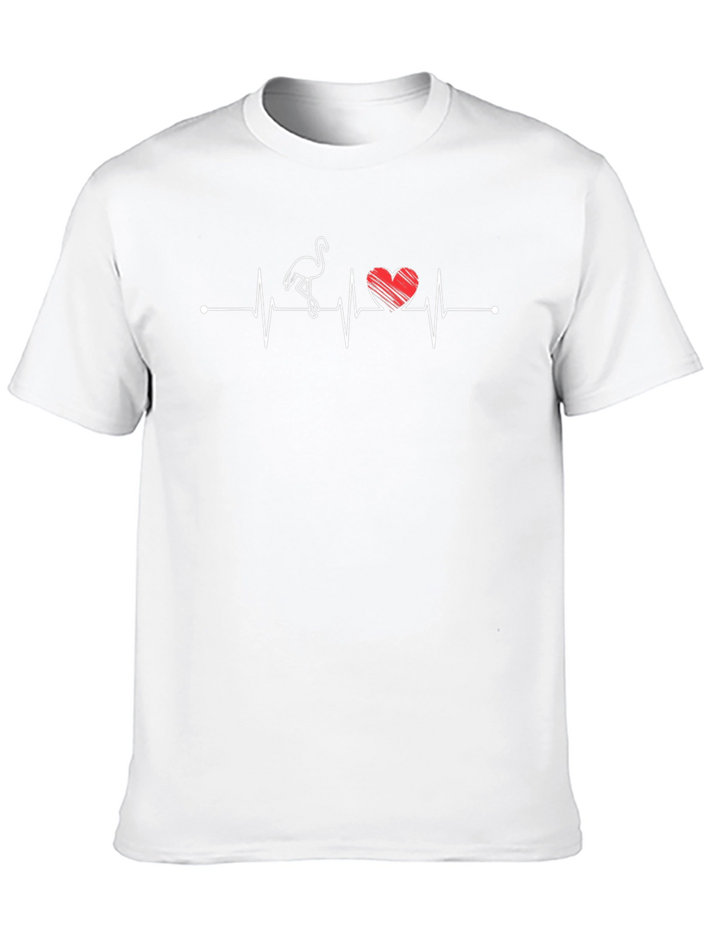 Flamingo Heartbeat T-Shirt - Unique Graphic Tee