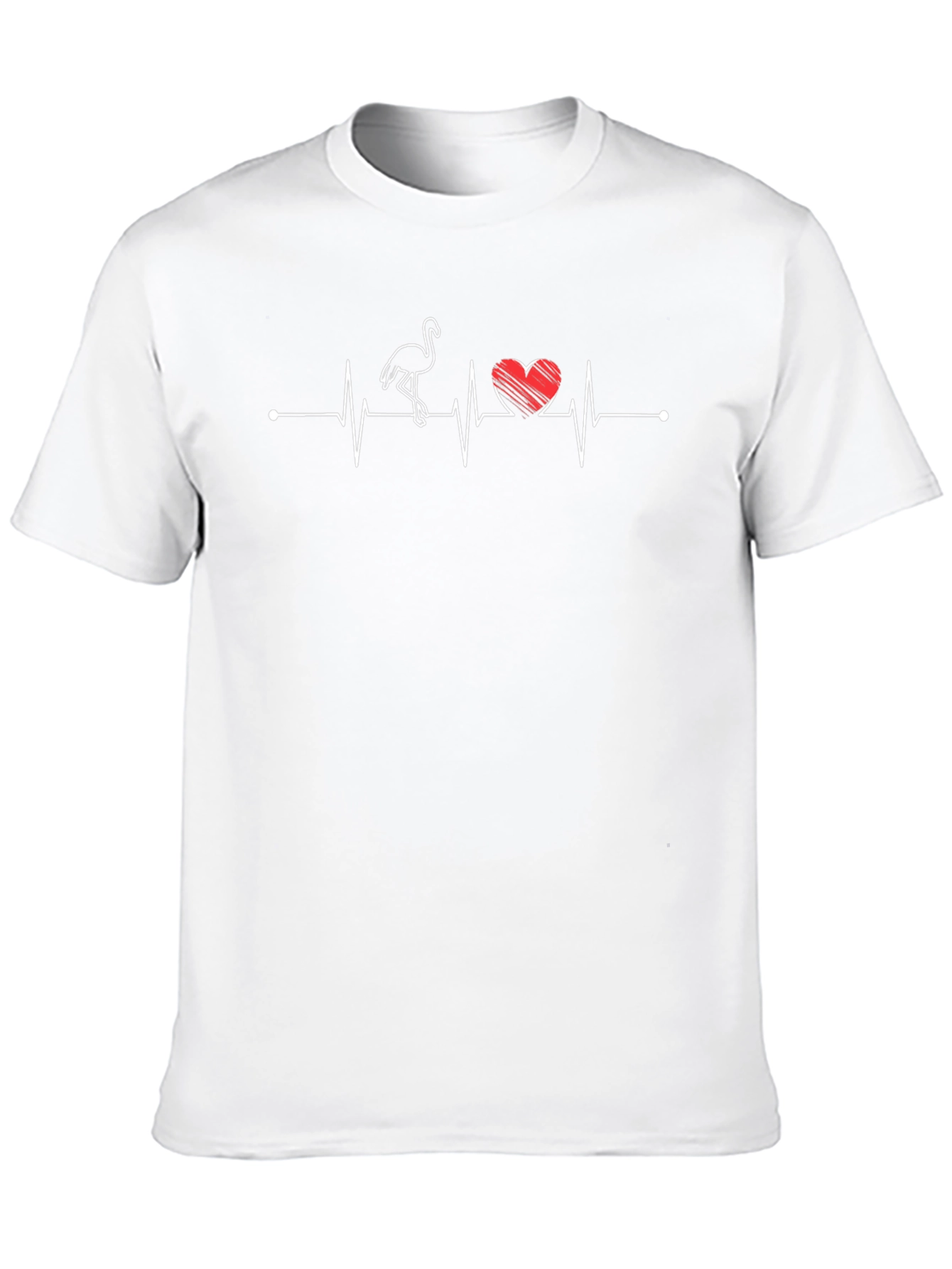 Flamingo Heartbeat T-Shirt - Unique Graphic Tee