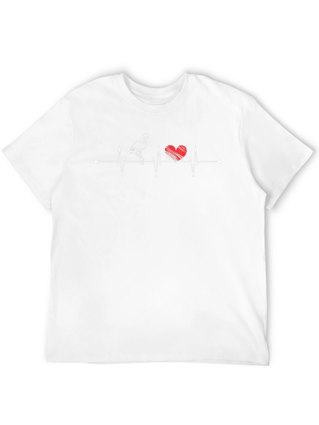 Flamingo Heartbeat T-Shirt - Unique Graphic Tee
