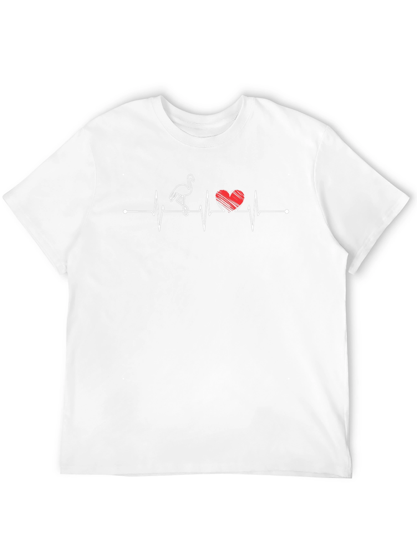 Flamingo Heartbeat T-Shirt - Unique Graphic Tee