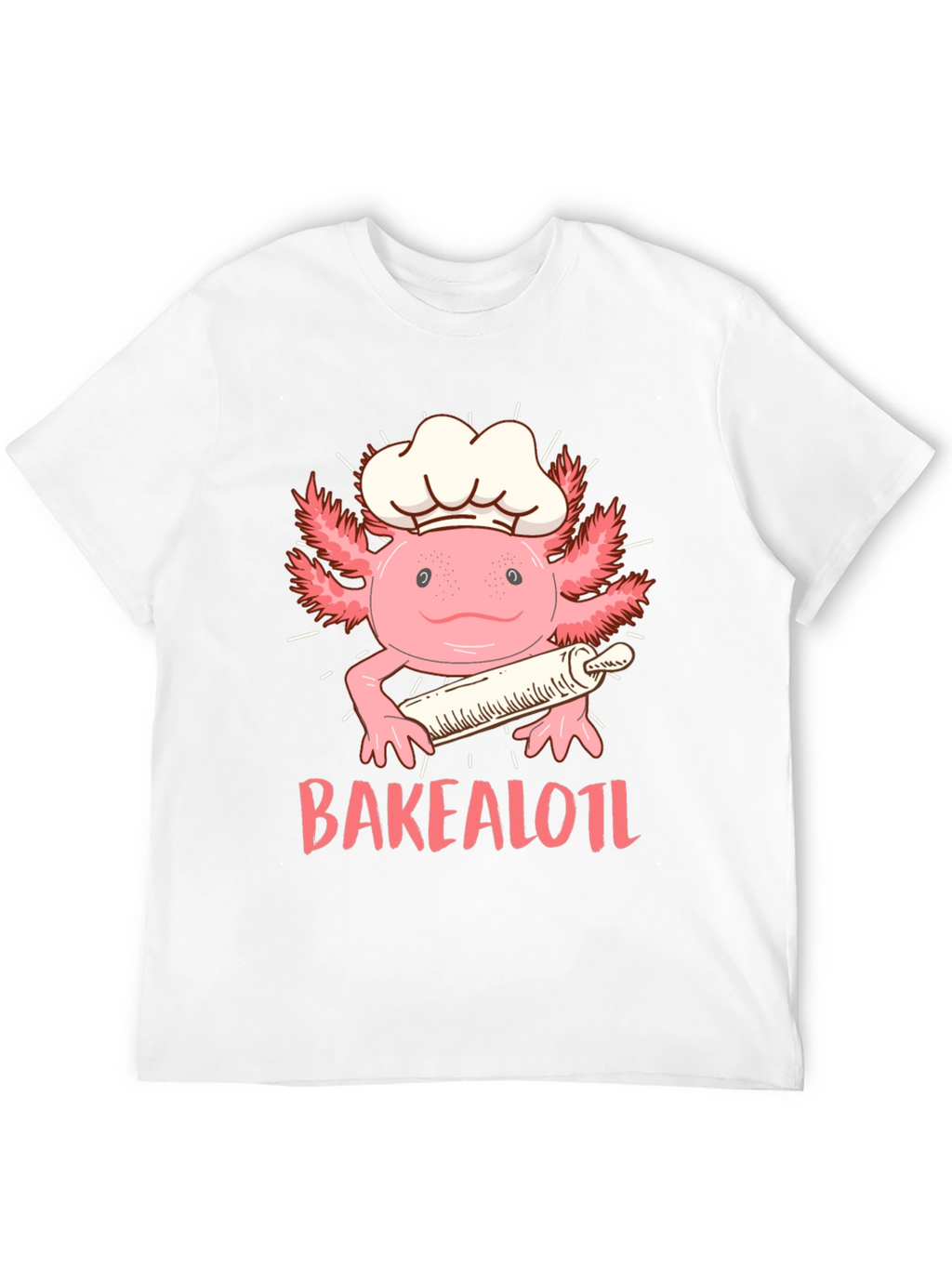 Bakealotl T-Shirt: Chef Axolotl with Rolling Pin