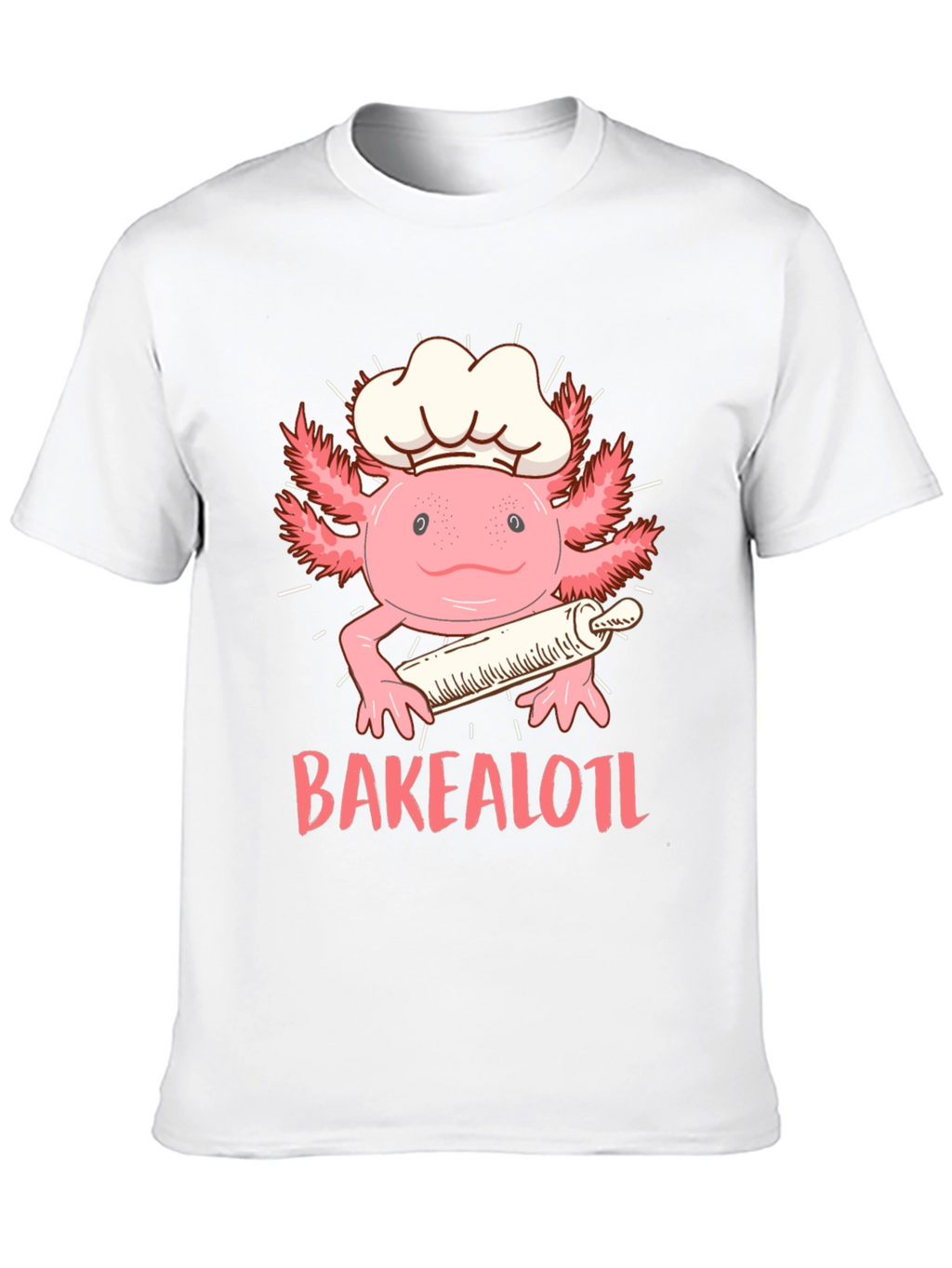 Bakealotl T-Shirt: Chef Axolotl with Rolling Pin
