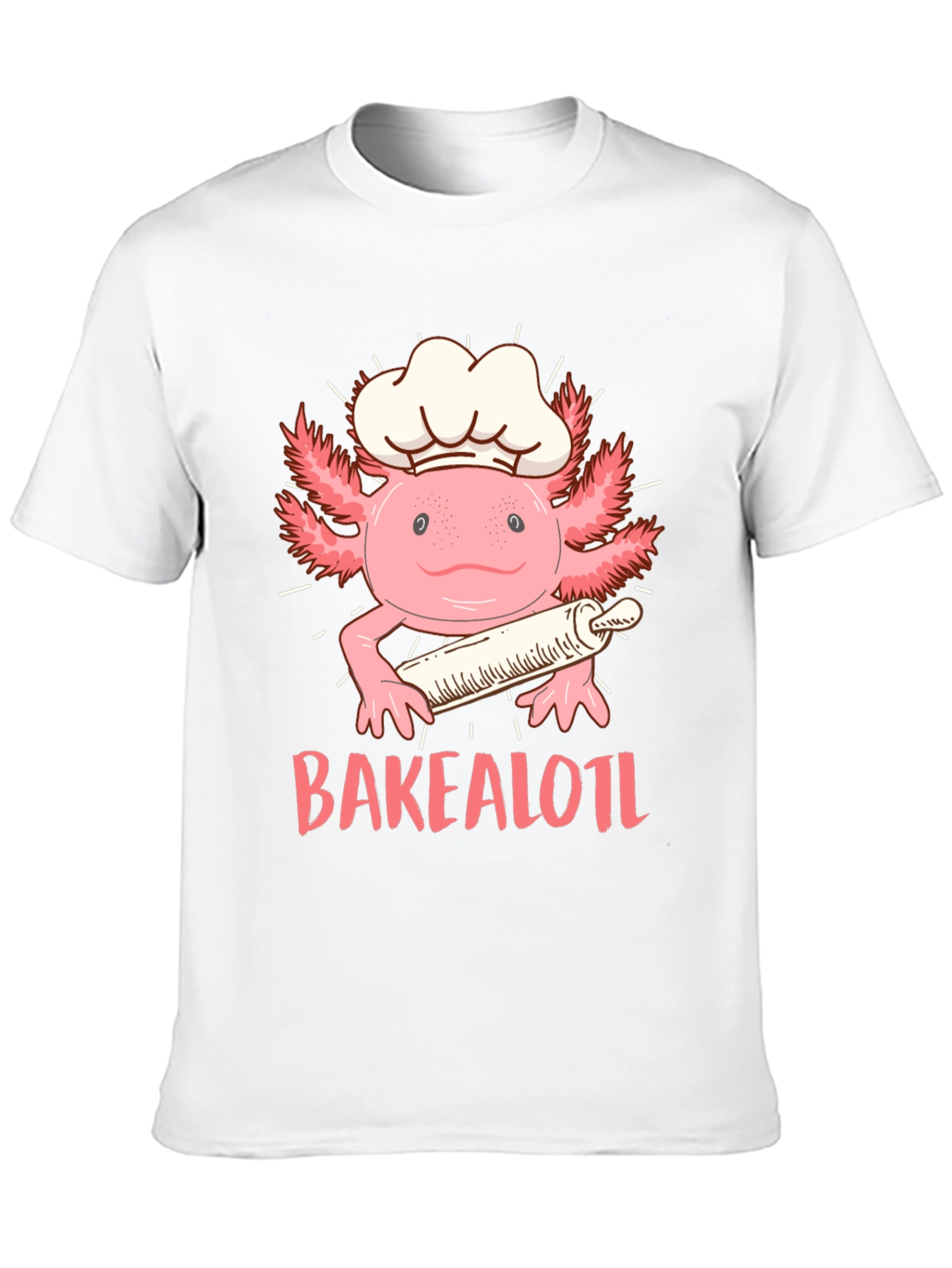 Bakealotl T-Shirt: Chef Axolotl with Rolling Pin