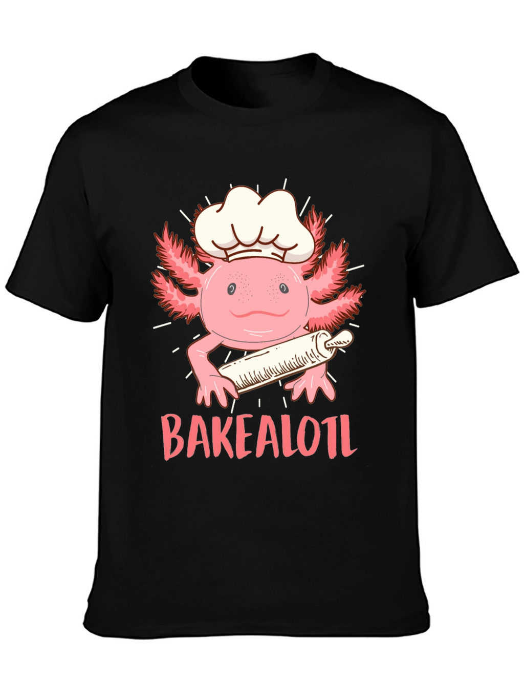 Bakealotl T-Shirt: Chef Axolotl with Rolling Pin