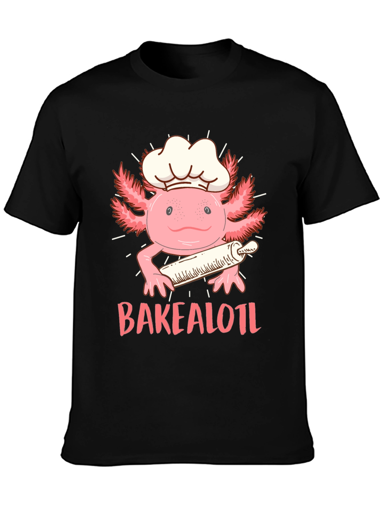 Bakealotl T-Shirt: Chef Axolotl with Rolling Pin