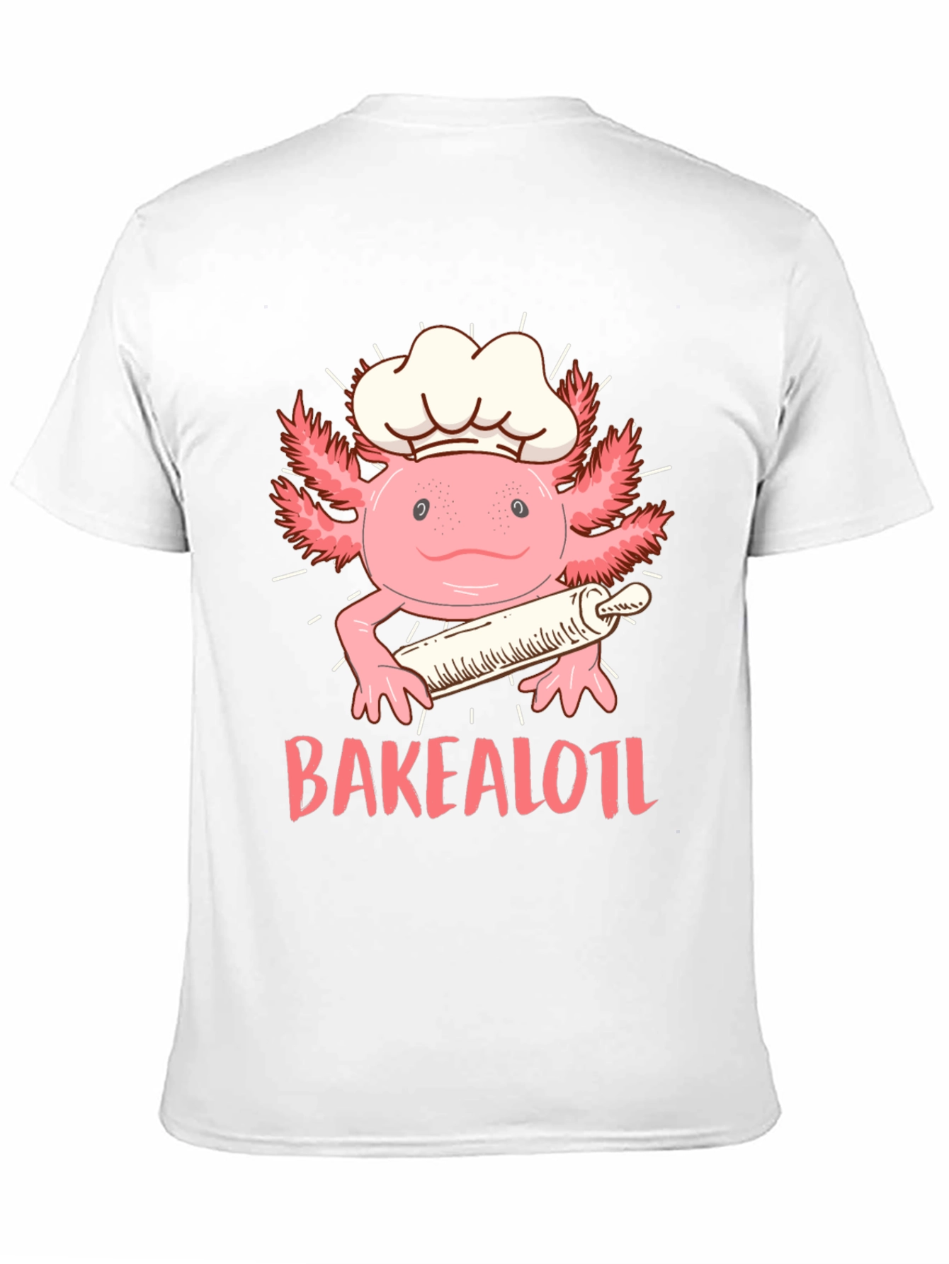 Bakealotl T-Shirt: Chef Axolotl with Rolling Pin