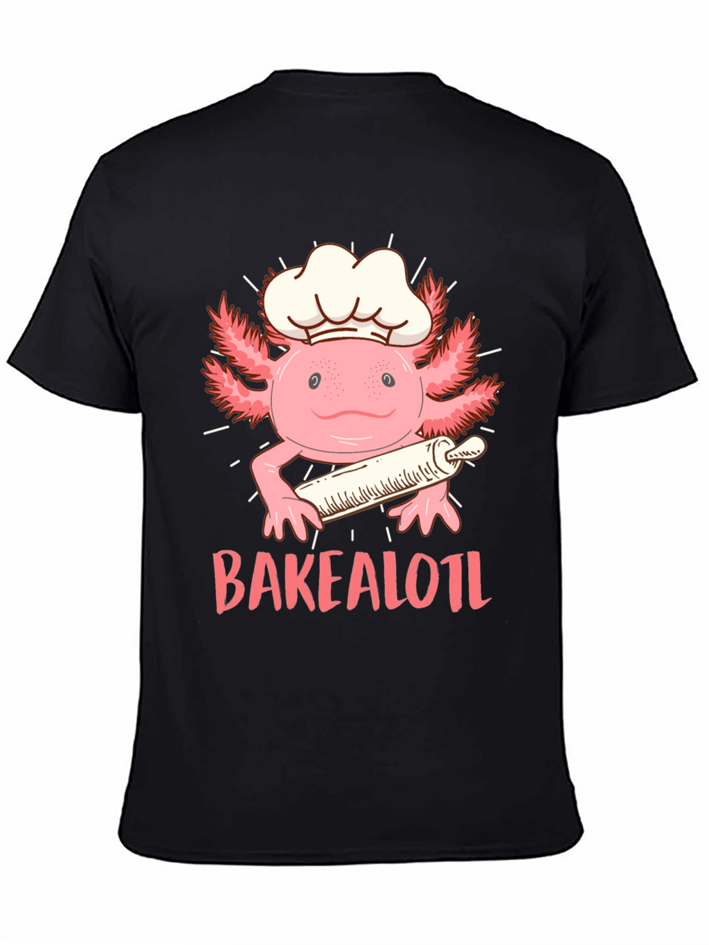 Bakealotl T-Shirt: Chef Axolotl with Rolling Pin