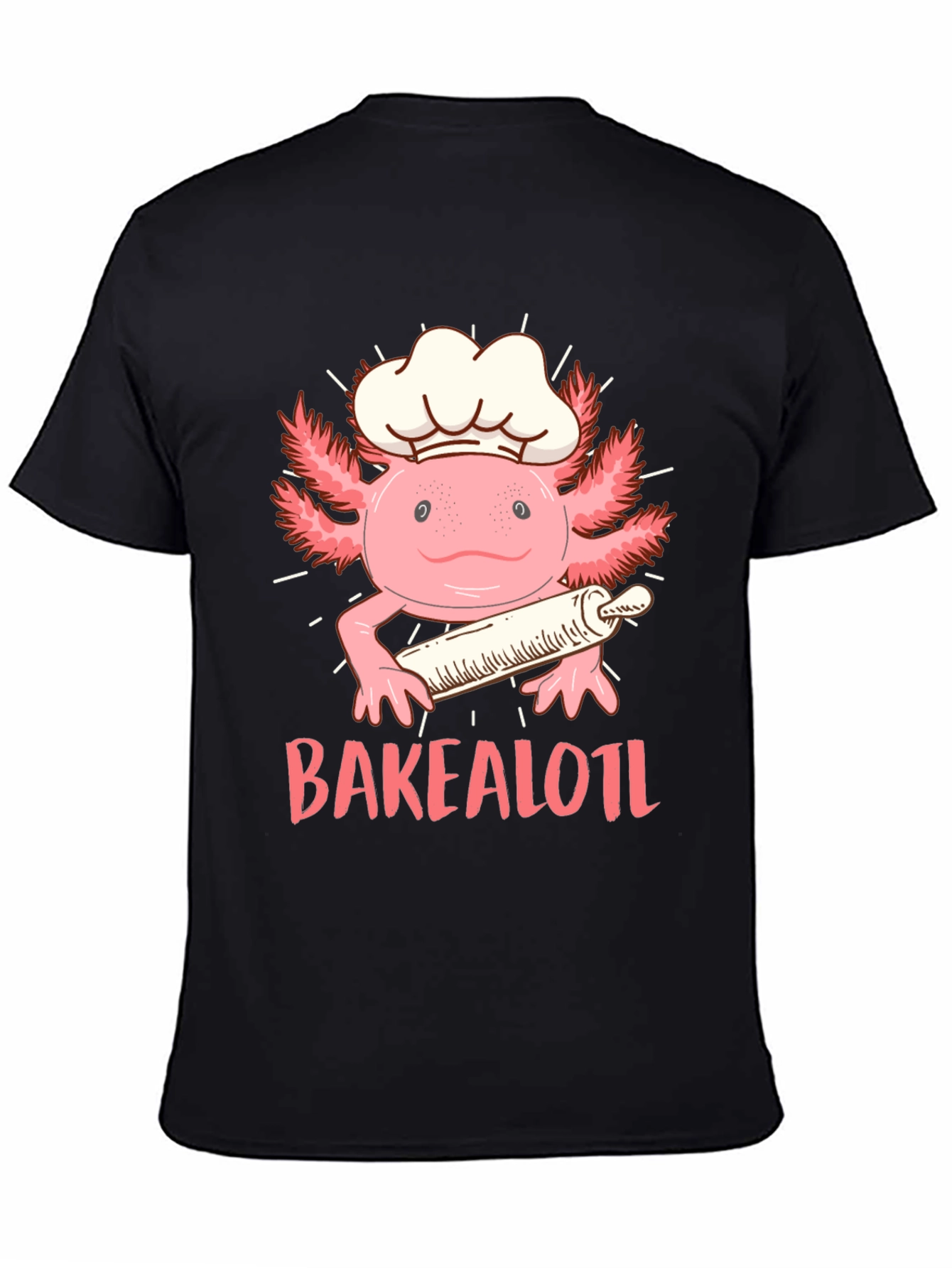 Bakealotl T-Shirt: Chef Axolotl with Rolling Pin
