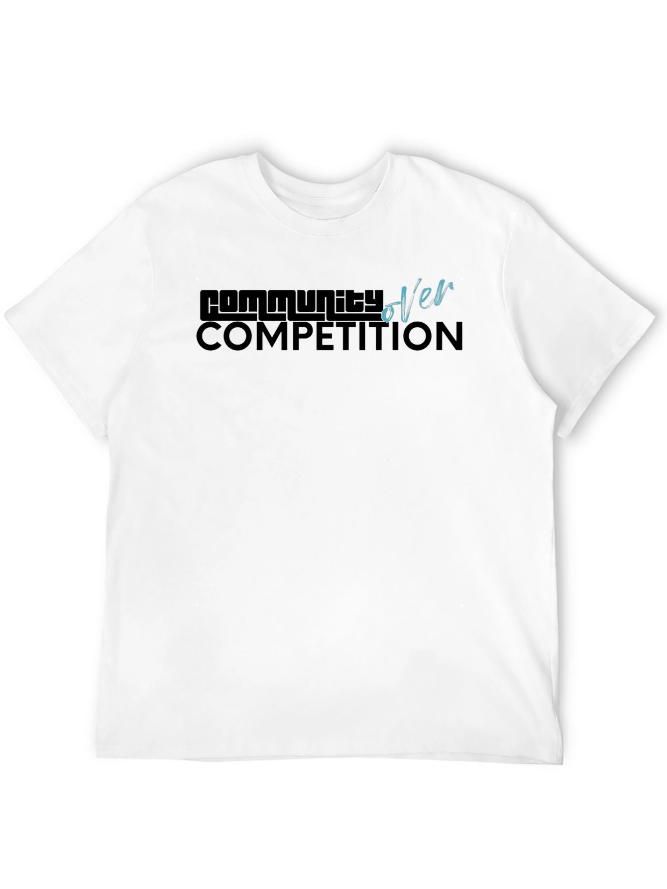 Community Over Competition Black Graphic Tee