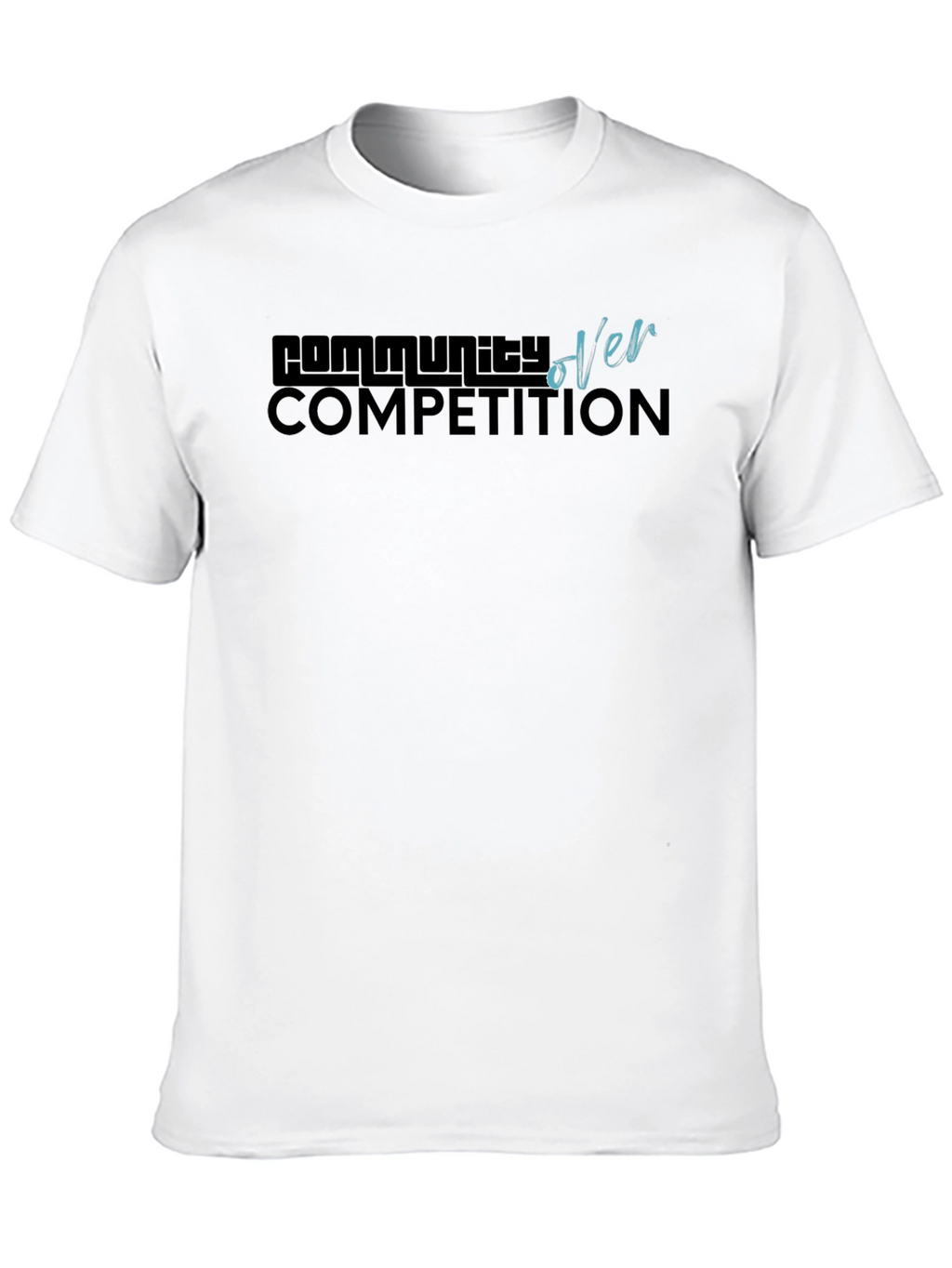 Community Over Competition Black Graphic Tee