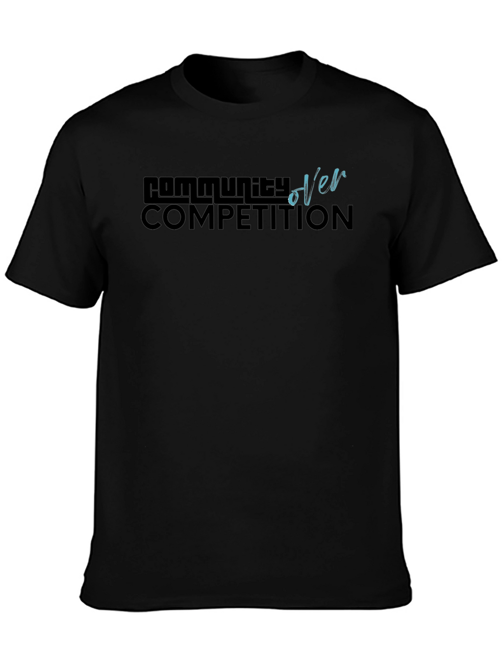 Community Over Competition Black Graphic Tee